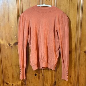 ESQUALO Orange Fitted Crewneck Sweater - Size Small